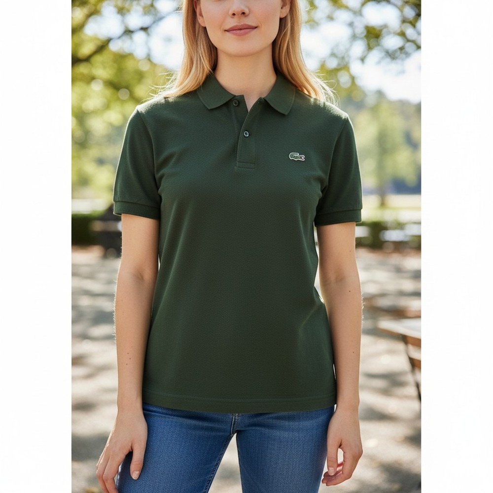 Lacoste Classic Pique Polo Shirt Mens L‎ Green Excellent Short Sleeve Crocodile
